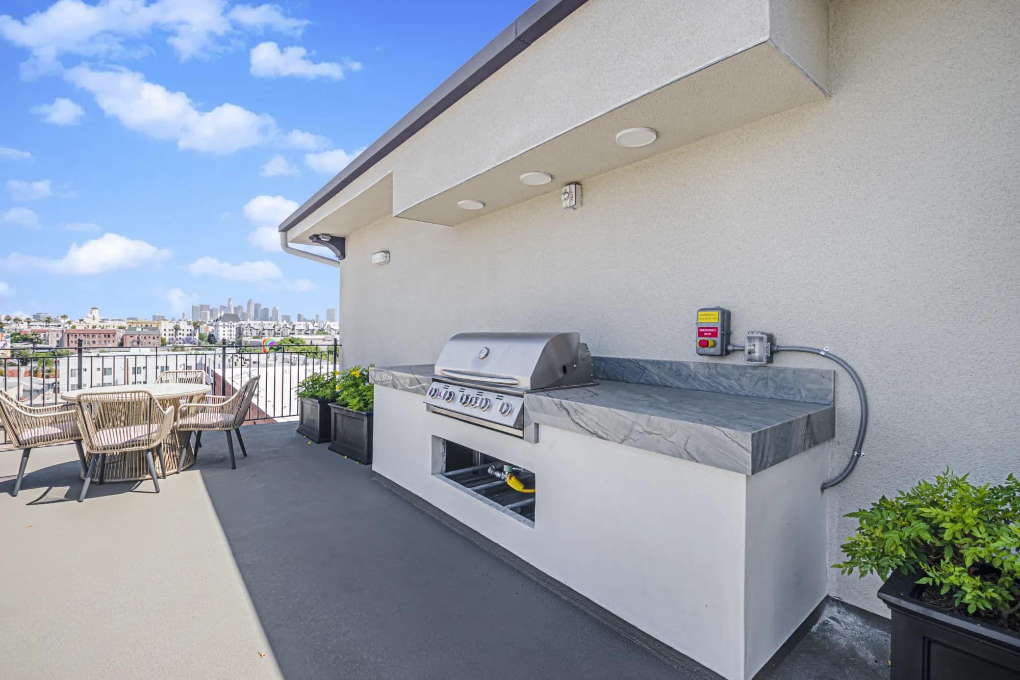 Rooftop barbecue grill station at The Gramercy